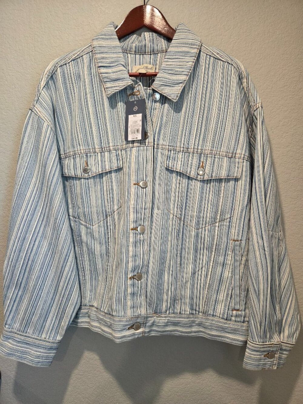 Universal Thread Railroad Stripe Cotton Utility Jacket XXL NWT